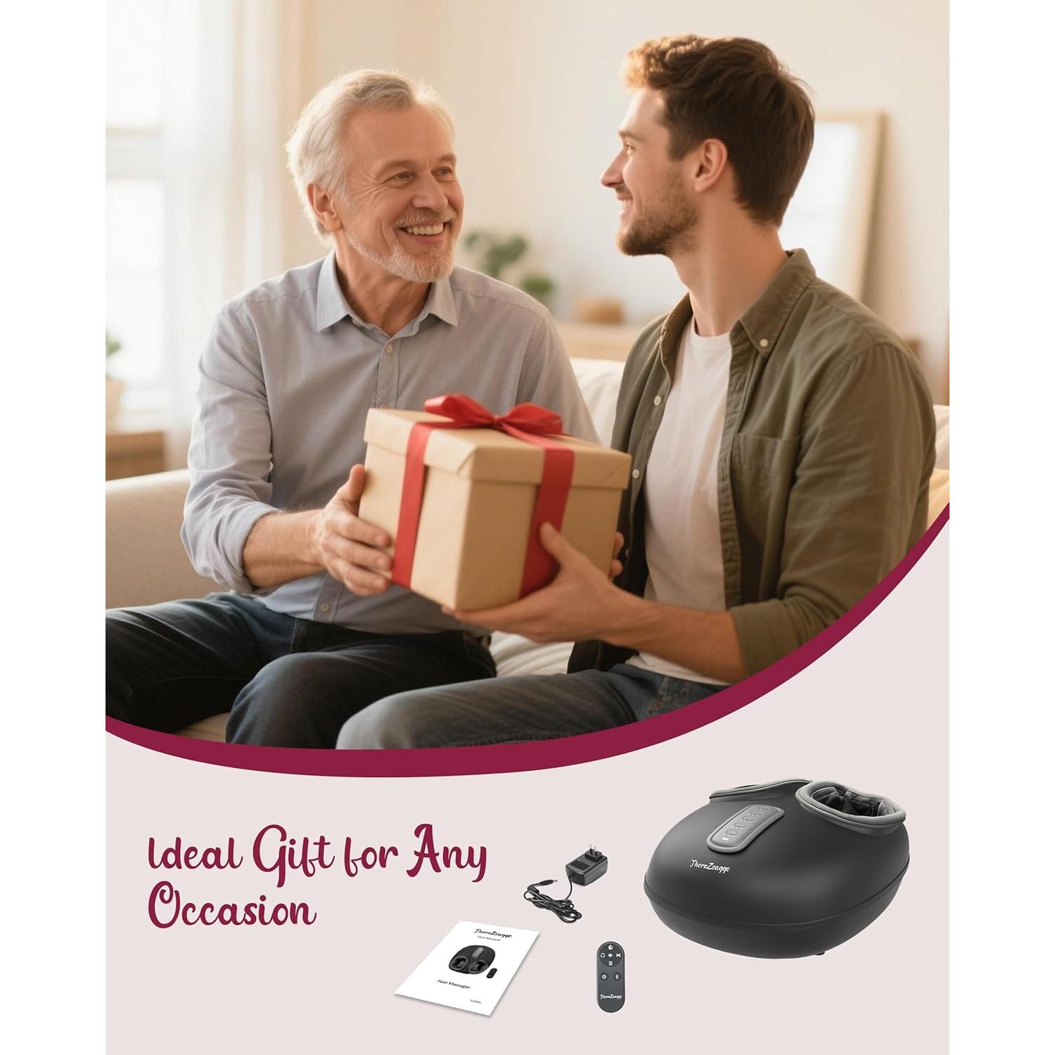 Masajeador de pies THERAZZAGGE TZ-E425B con calor y compresión