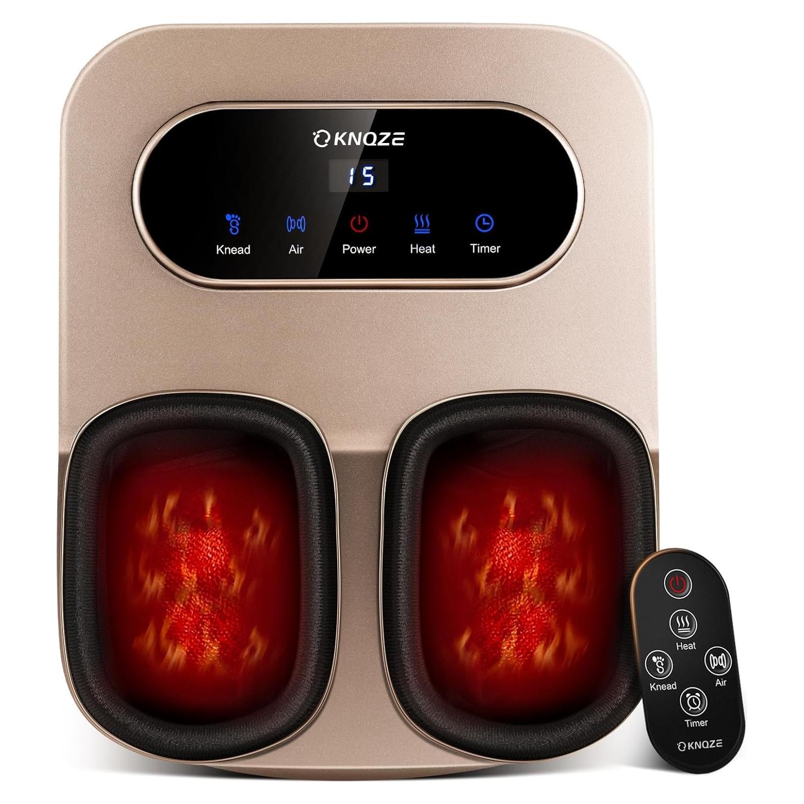 Masajeador de pies KNQZE con calor y control remoto - Oro