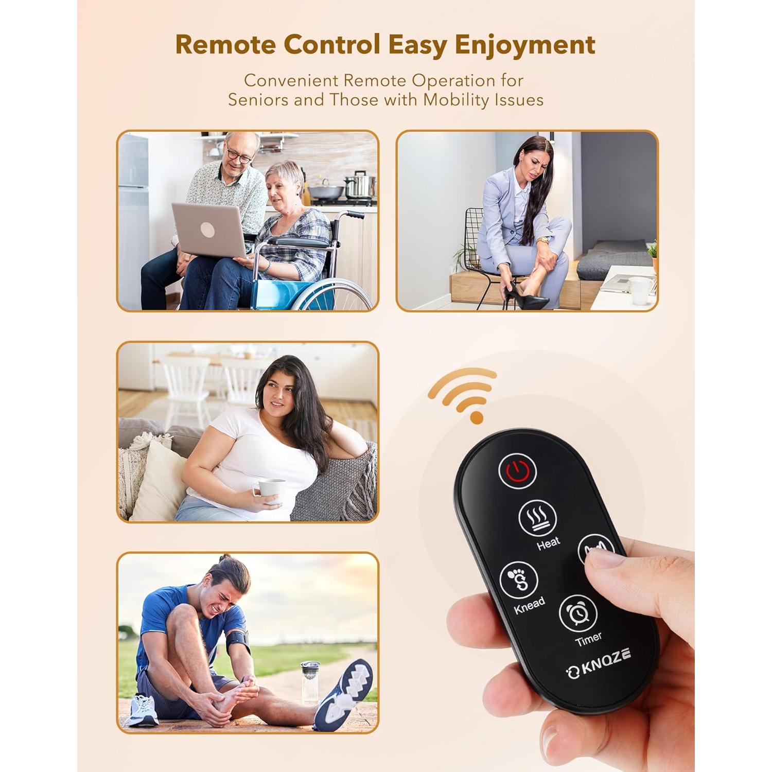 Masajeador de pies KNQZE con calor y control remoto - Oro