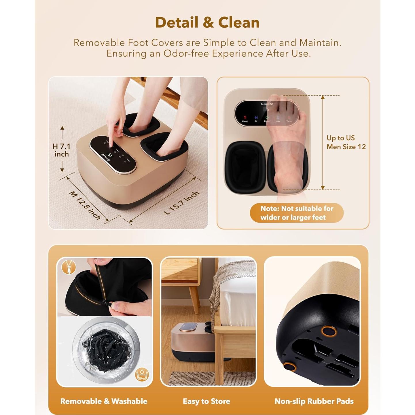 Masajeador de pies KNQZE con calor y control remoto - Oro