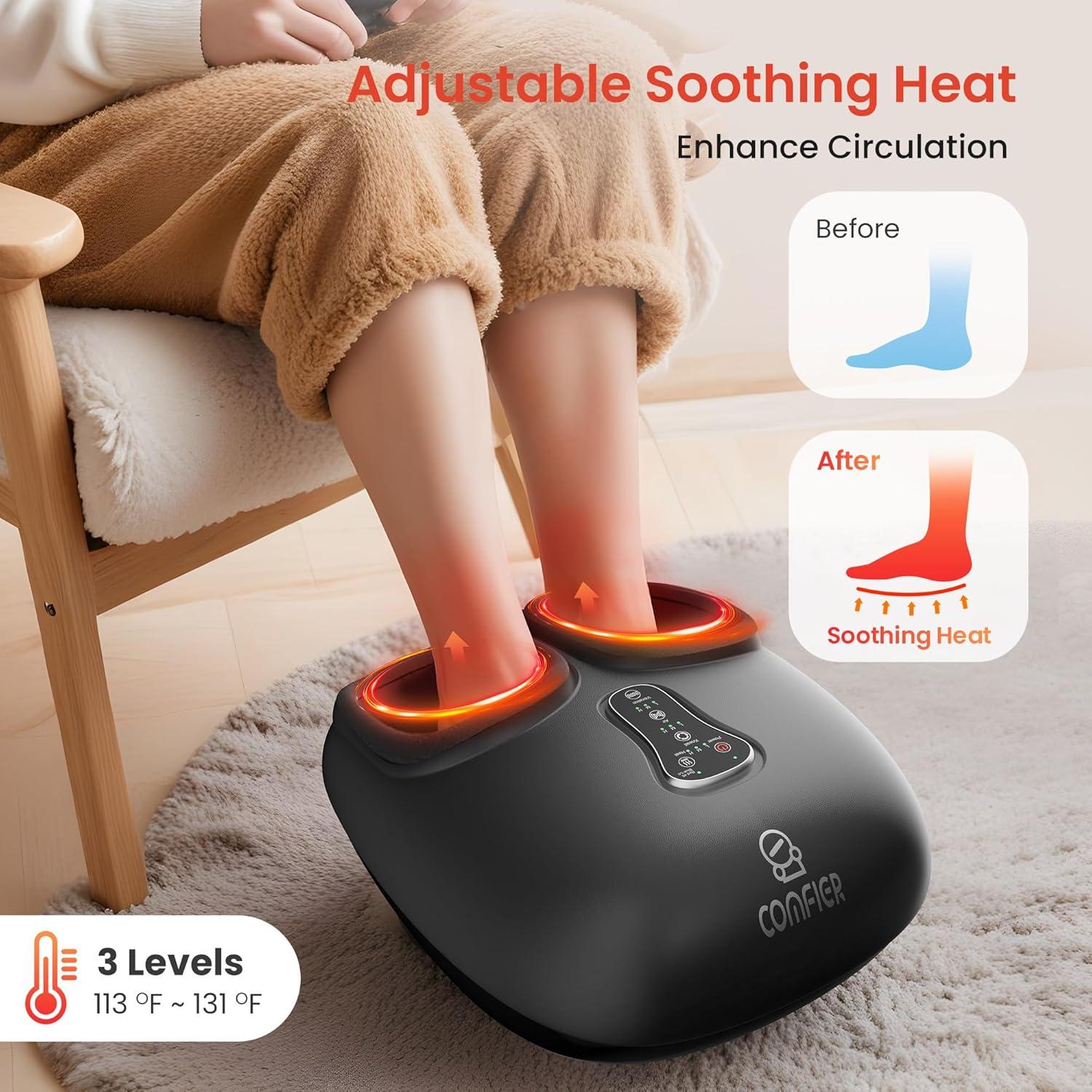 Masajeador de pies shiatsu Comfier CF-5212RC2 con calor y compresión