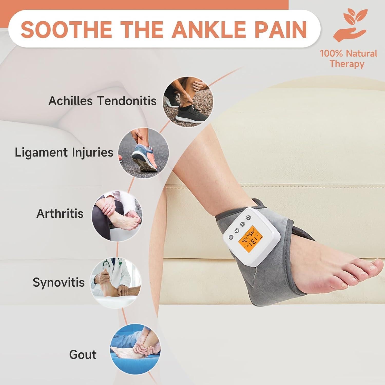 Masajeador de Tobillo Inalámbrico CAMECO con Calor y Vibración