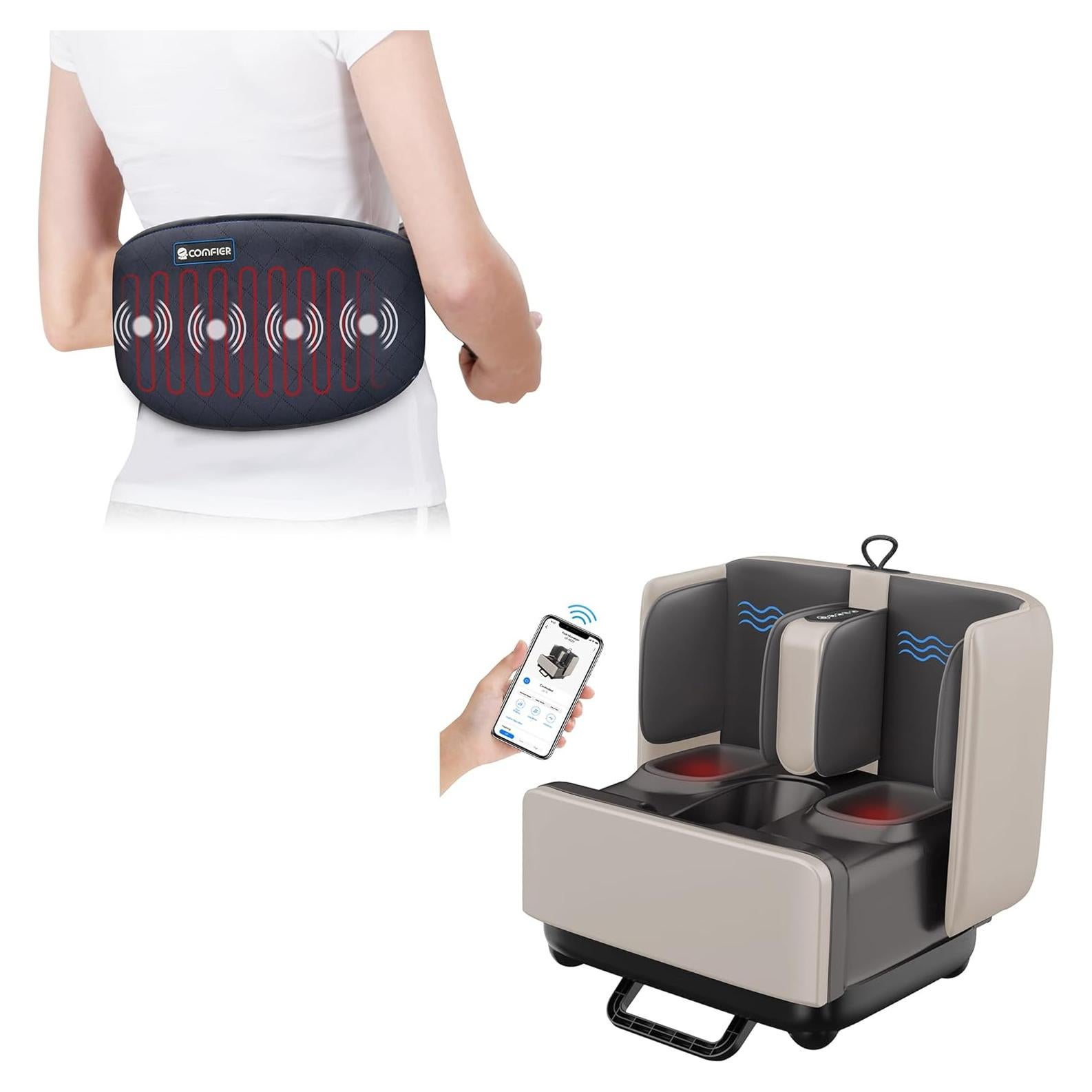 Masajeador de pies y pantorrillas Comfier 2-en-1 con calefacción