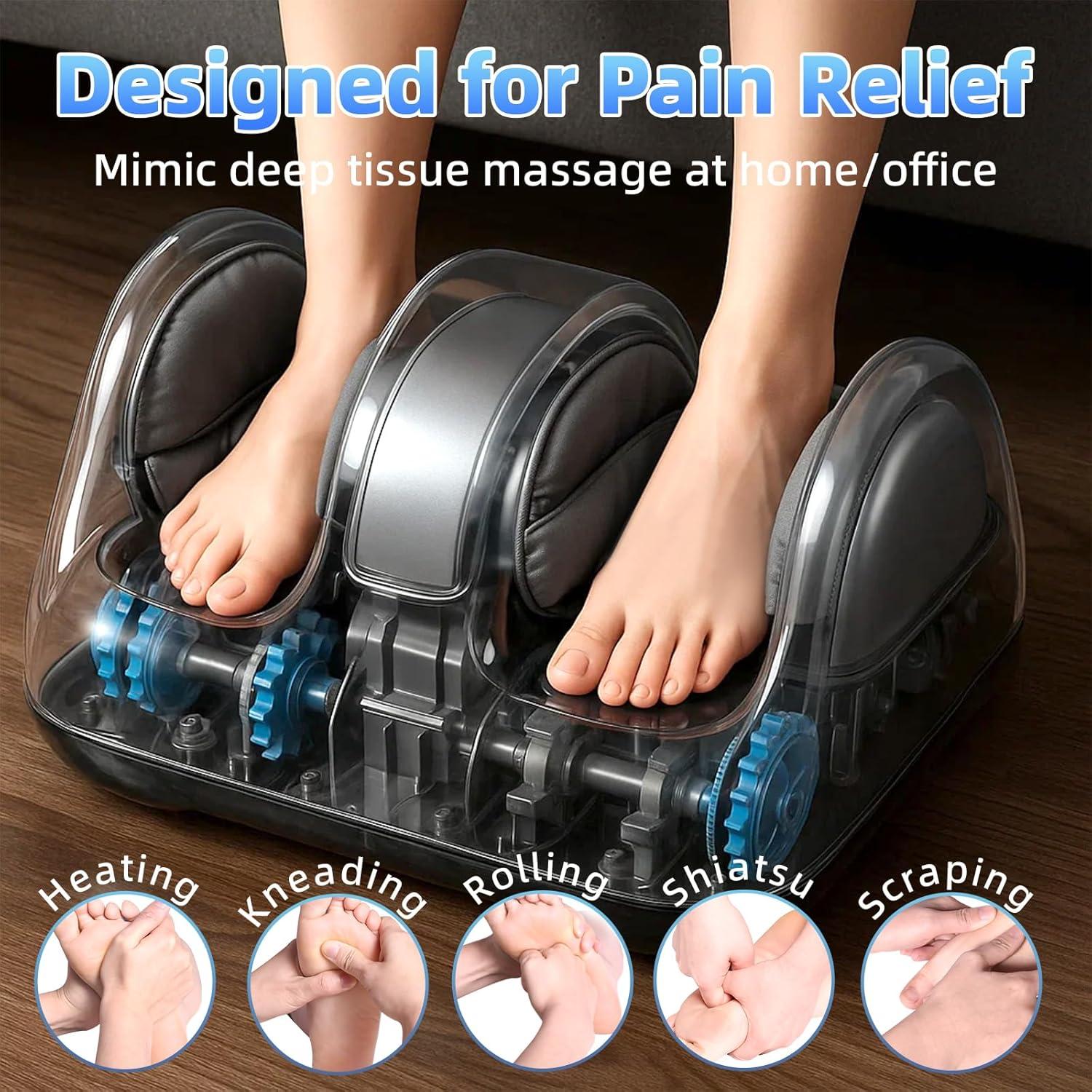 Masajeador de pies Shiatsu Leercon LEK-608S con calor 50.8x35.6cm