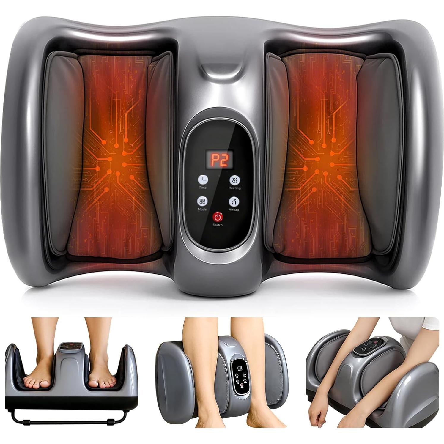 Masajeador de pies Shiatsu Leercon LEK-608S con calor 50.8x35.6cm