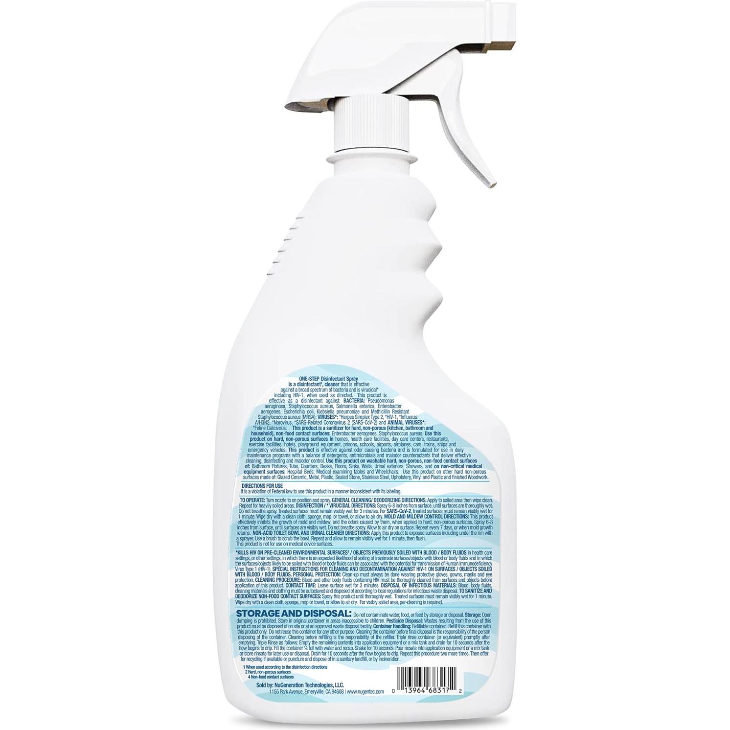 Spray Desinfectante Multiusos NuRinse 946 ml - Mata 99.9% Bacterias