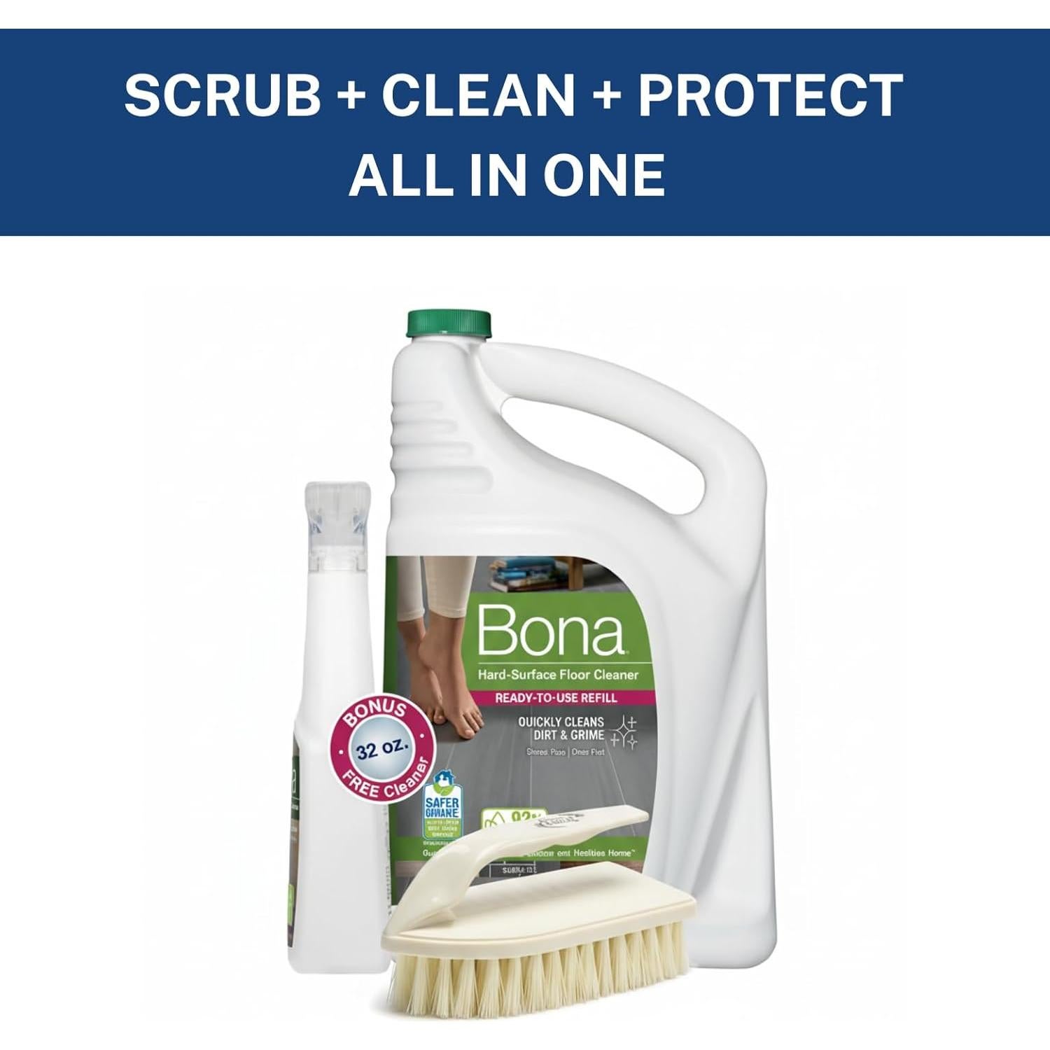 Kit de Limpieza Bristle Pistol + Limpiador Bona 128oz y 32oz