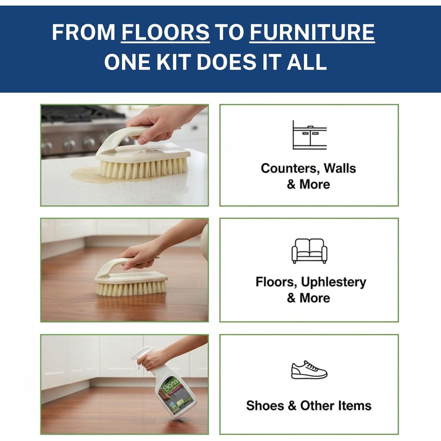 Kit de Limpieza Bristle Pistol + Limpiador Bona 128oz y 32oz