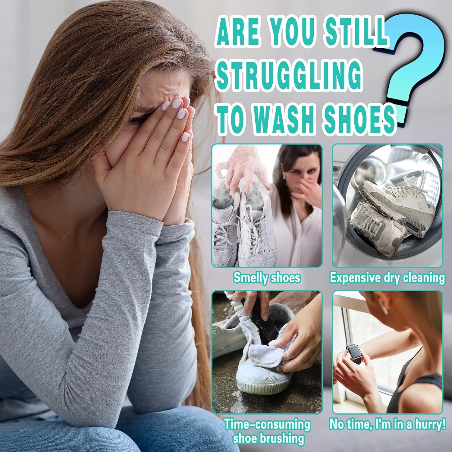 Kit Limpiador de Zapatos Blancos con Cepillo y Toalla - Espuma Sin Enjuague