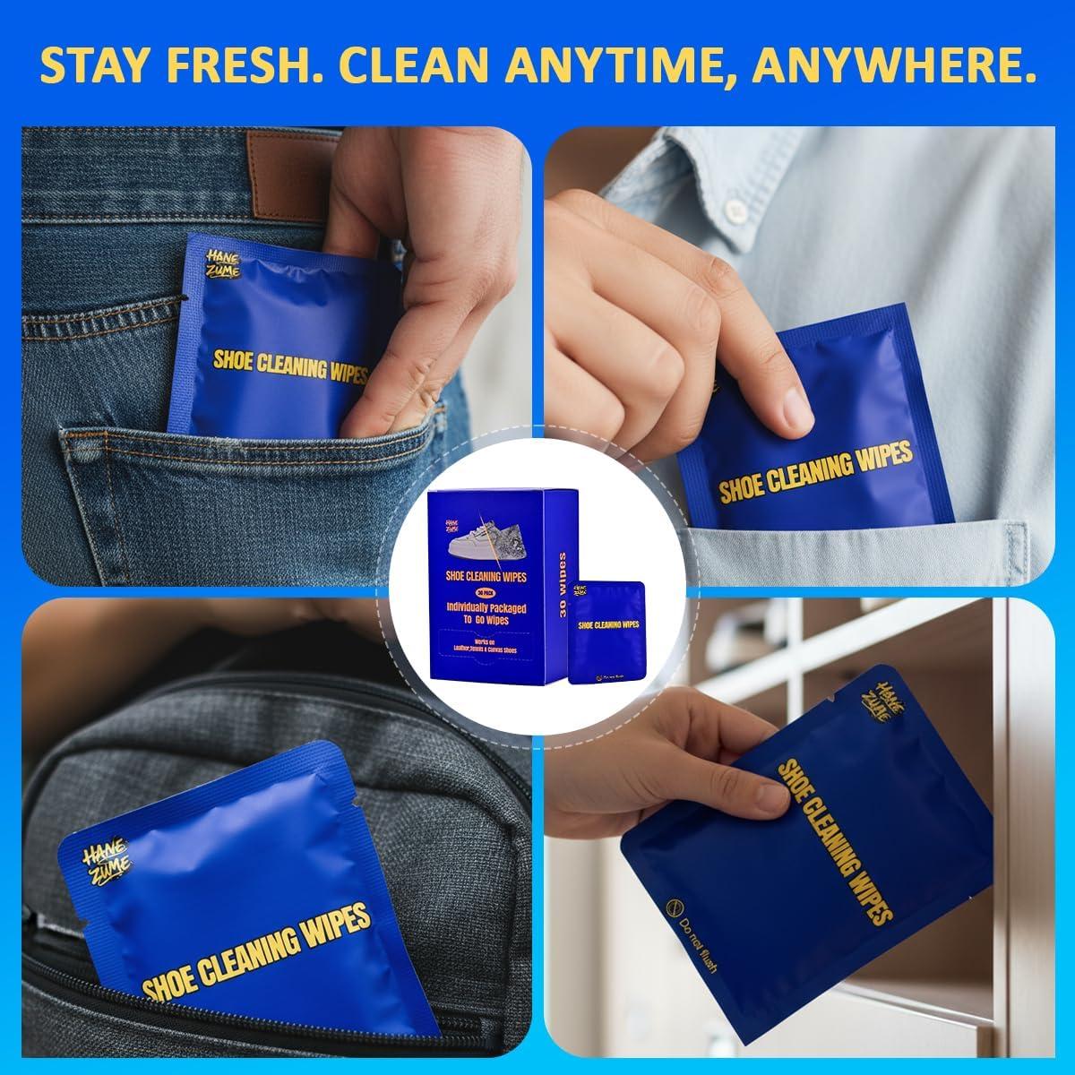 Toallitas limpiadoras de zapatos Hanezume - 30 piezas, unisex