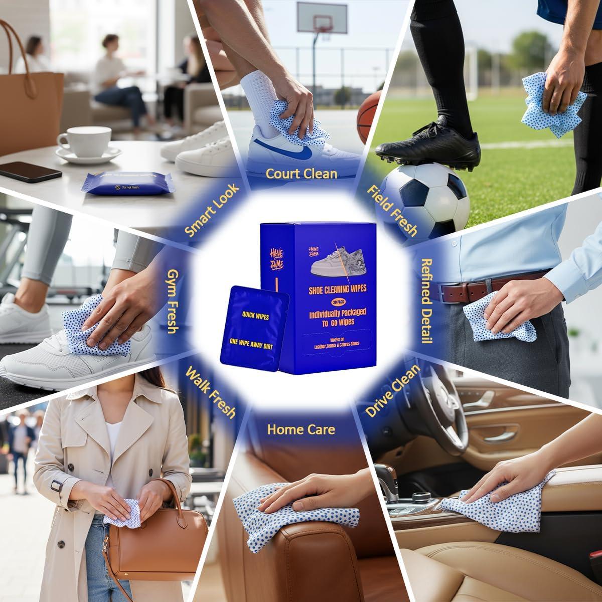 Toallitas limpiadoras de zapatos Hanezume - 30 piezas, unisex