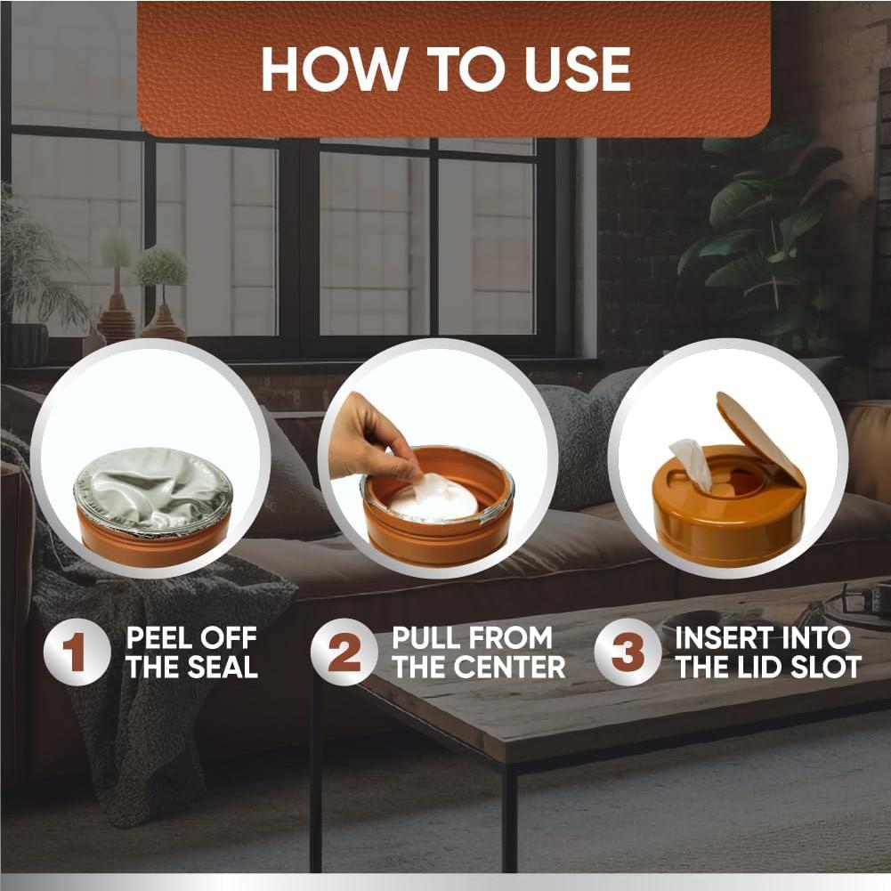 Limpiador de Cuero Air Jungles 3en1 Toallitas 100 Unidades