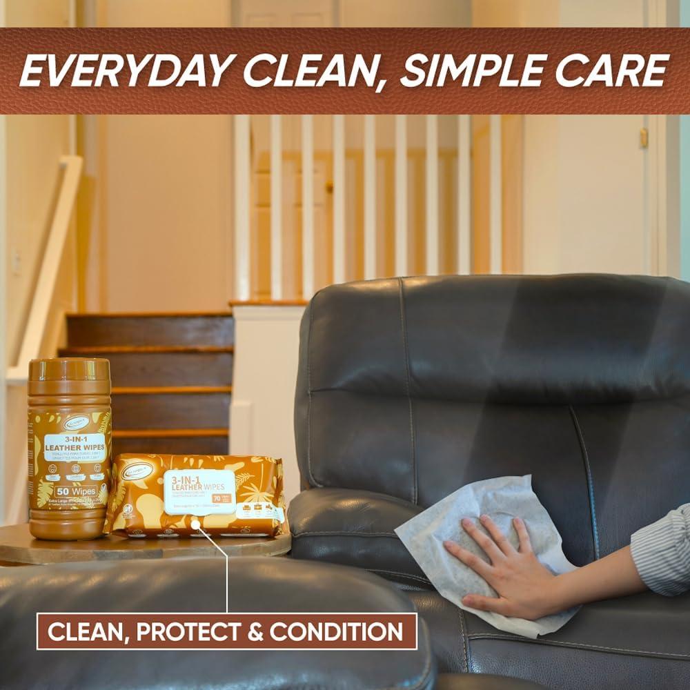 Limpiador de Cuero Air Jungles 3en1 Toallitas 100 Unidades