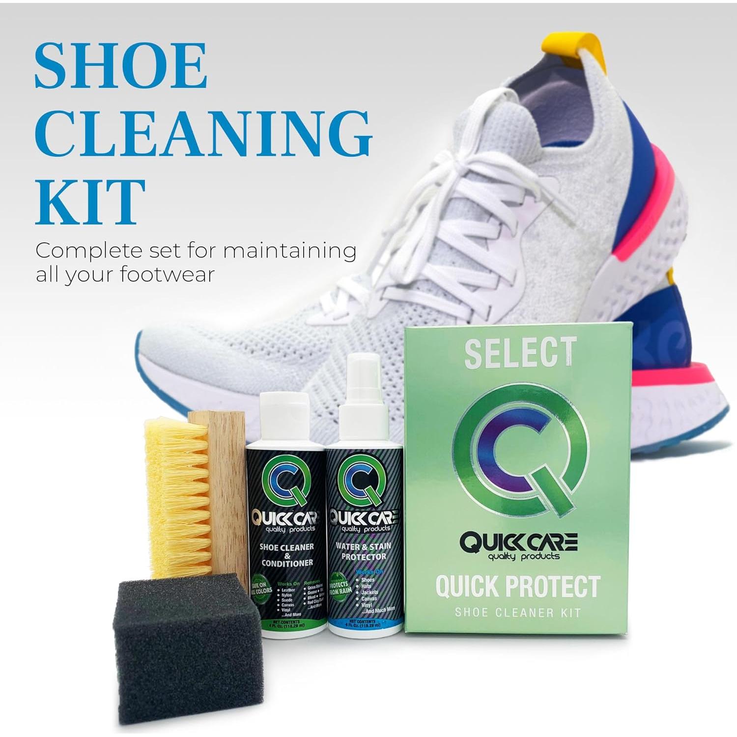 Kit de Limpieza de Zapatos QuickCare 4 oz - Protector y Limpiador