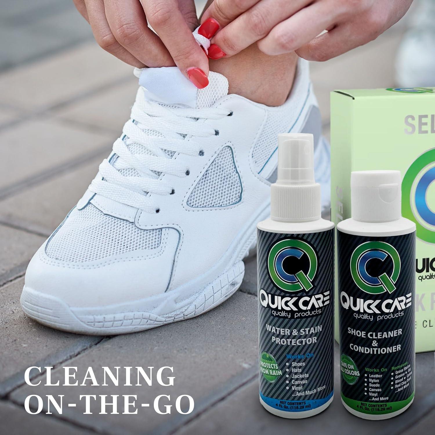 Kit de Limpieza de Zapatos QuickCare 4 oz - Protector y Limpiador