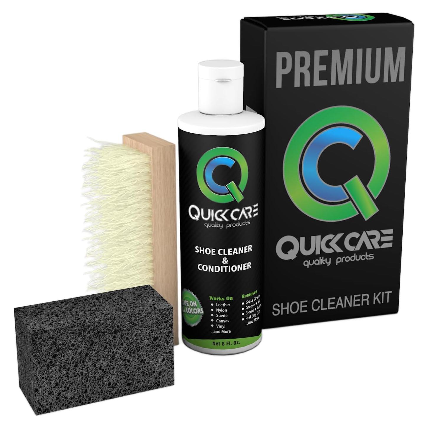 Kit de Limpieza de Zapatos QuickCare 236 ml con Cepillo y Esponja