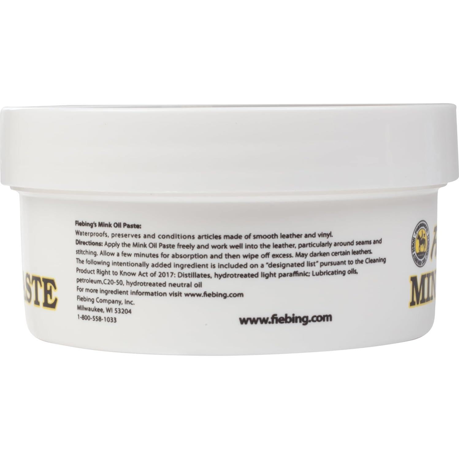 Aceite de visón Fiebing 170 g - Limpiador y acondicionador cuero