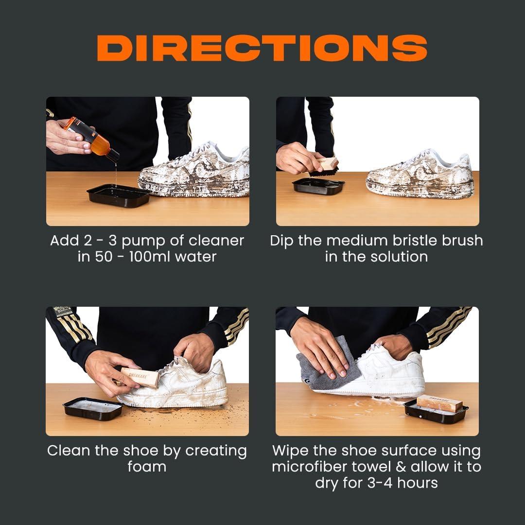 Kit de Limpieza de Zapatillas 100ml - Limpiador, Cepillo y Toalla