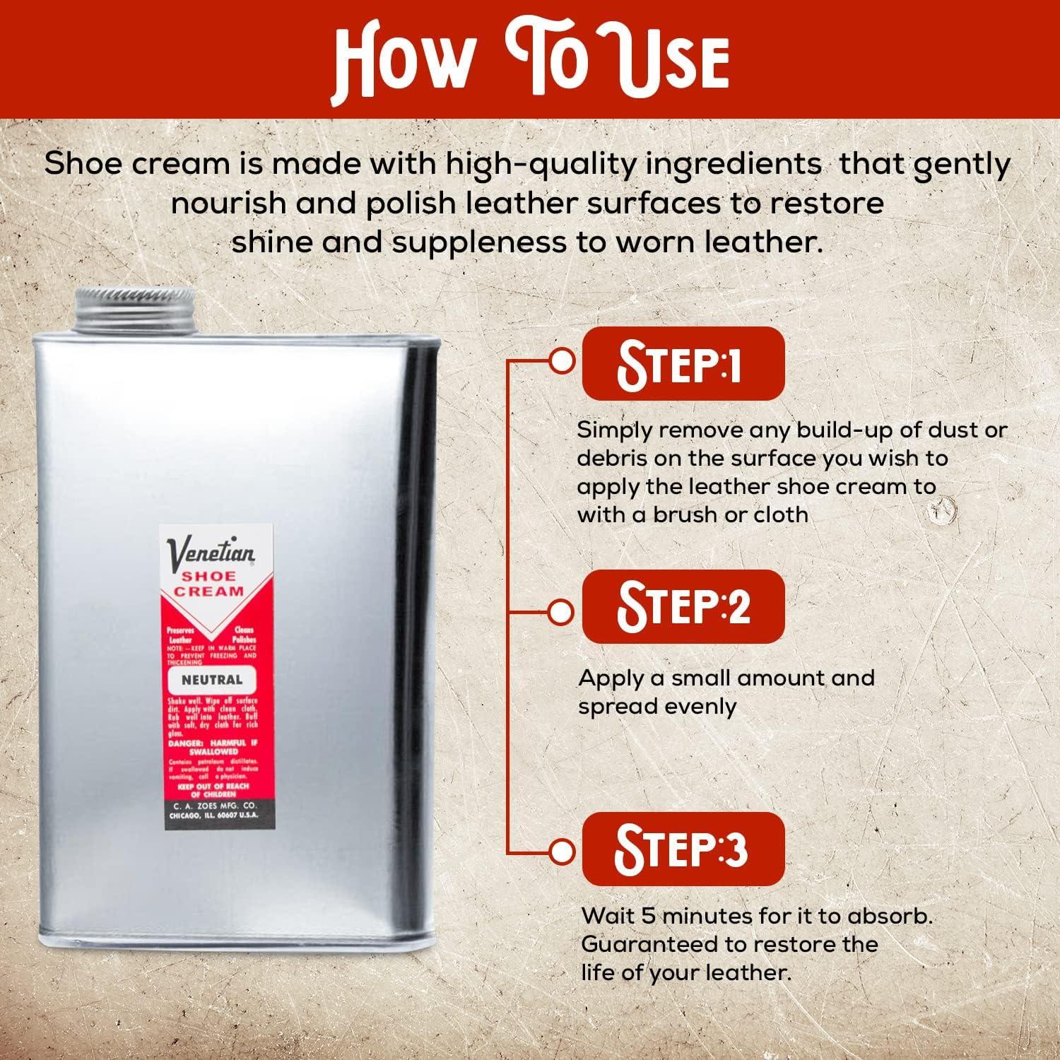 Crema para Zapatos Veneziana 32oz - Neutral, 100% Natural