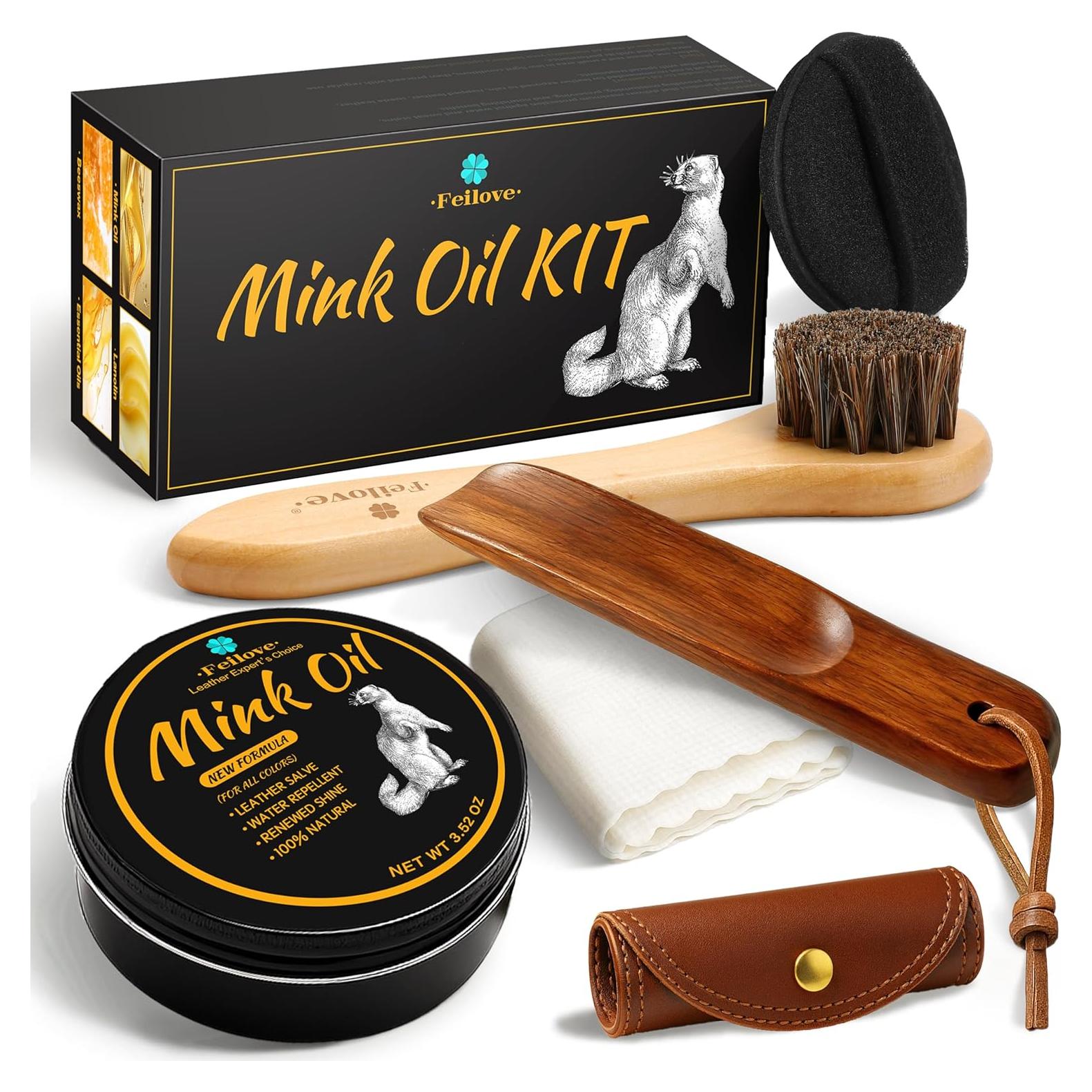 Acondicionador y Limpiador de Cuero Feilove 6 en 1 Aceite de Visón