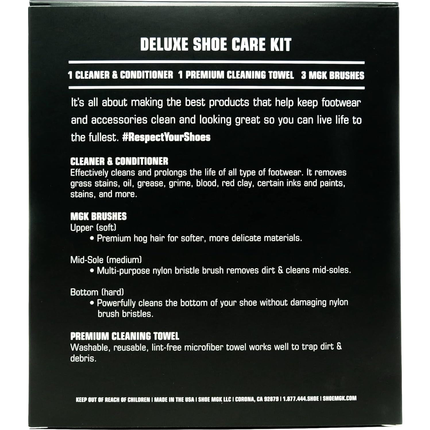 Kit de Cuidado de Zapatos Deluxe Shoe MGK - Limpiador y Cepillos