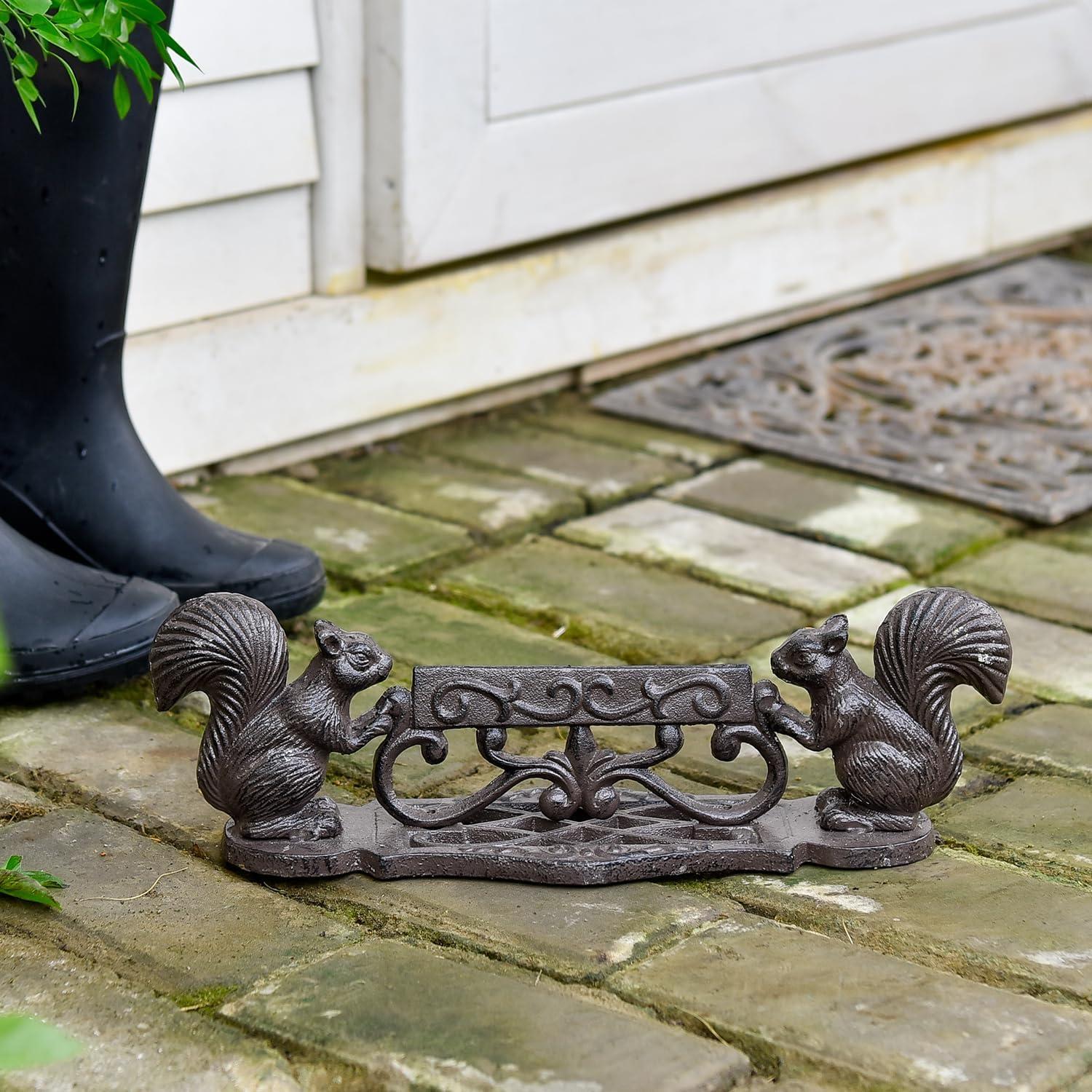 Raspador de Botas Sungmor de Hierro Fundido con Ardilla 33.5cm