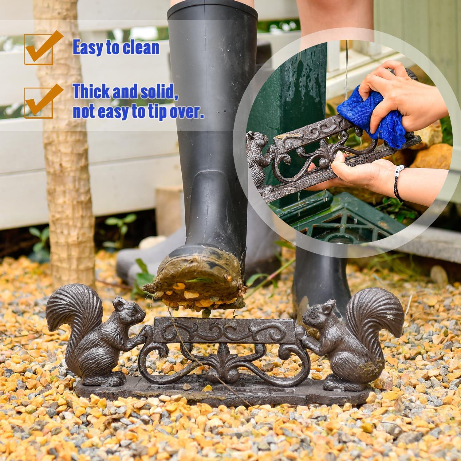 Raspador de Botas Sungmor de Hierro Fundido con Ardilla 33.5cm