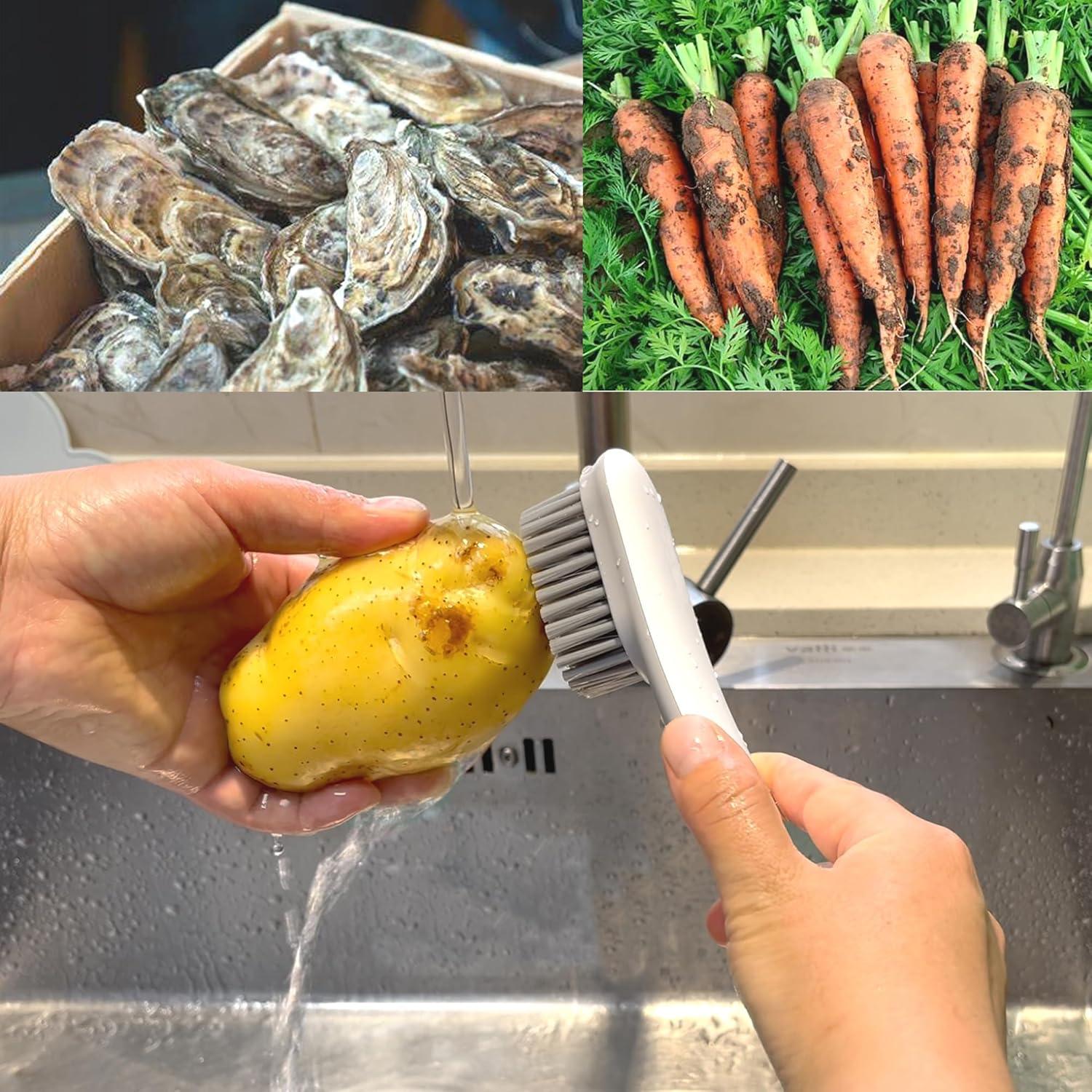 Paquete de 2 Cepillos de Fregar ZWCEGND Mango Largo 34.3cm