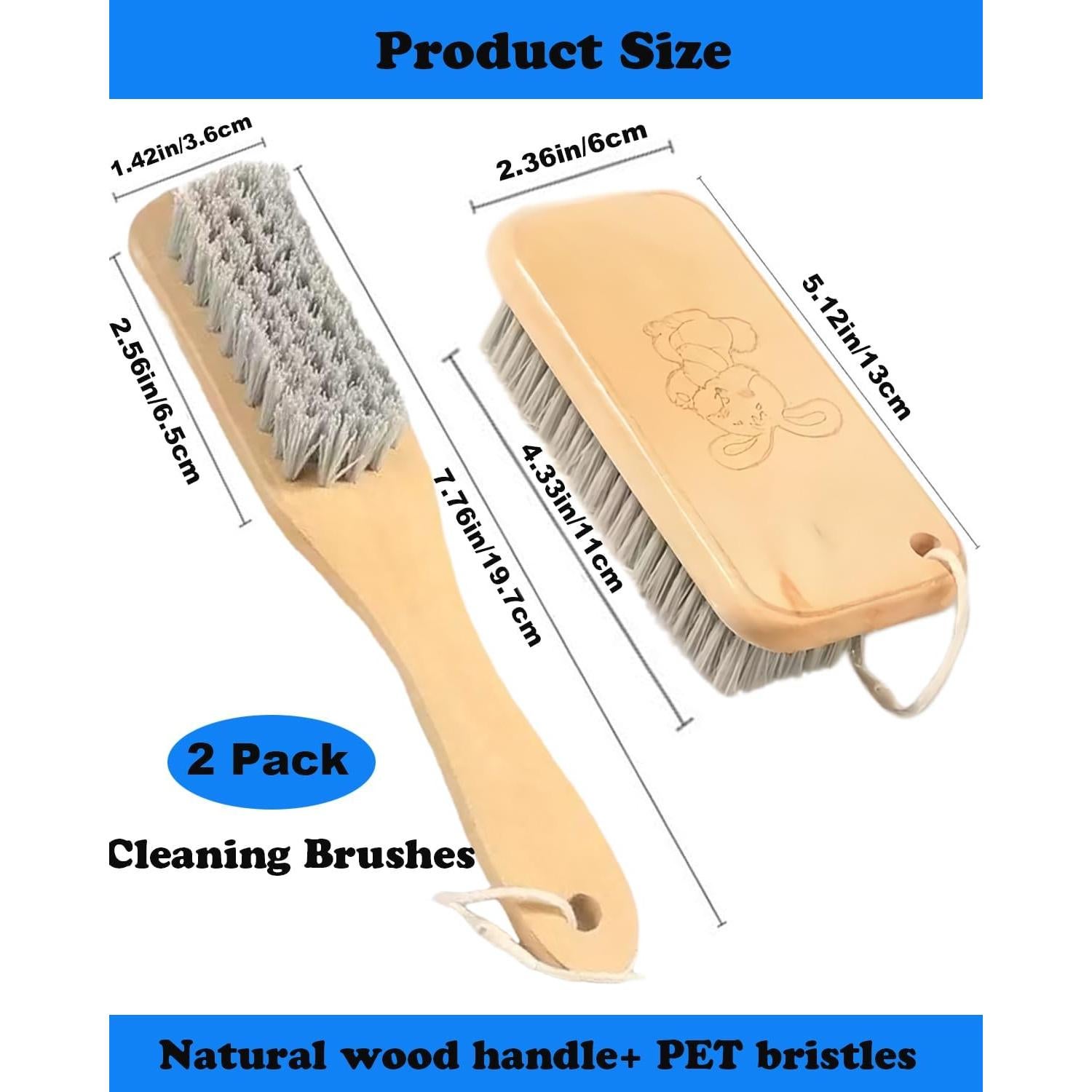 Juego de Cepillos de Limpieza Ganganmax - Mango Madera 2 Piezas