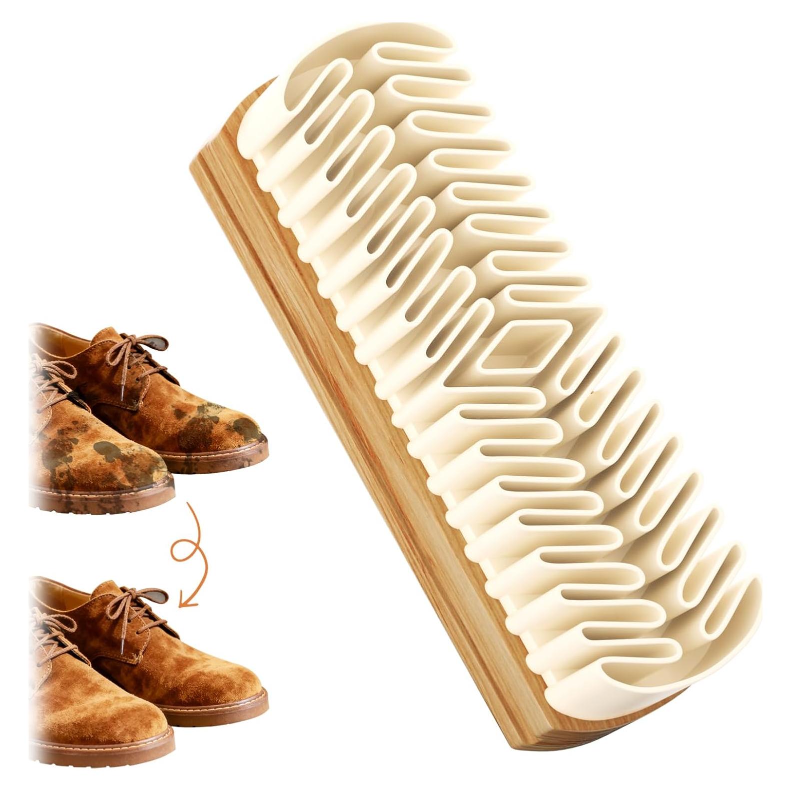 Cepillo Limpiador 2-en-1 HJKLIUT para Suede y Cuero Blanco