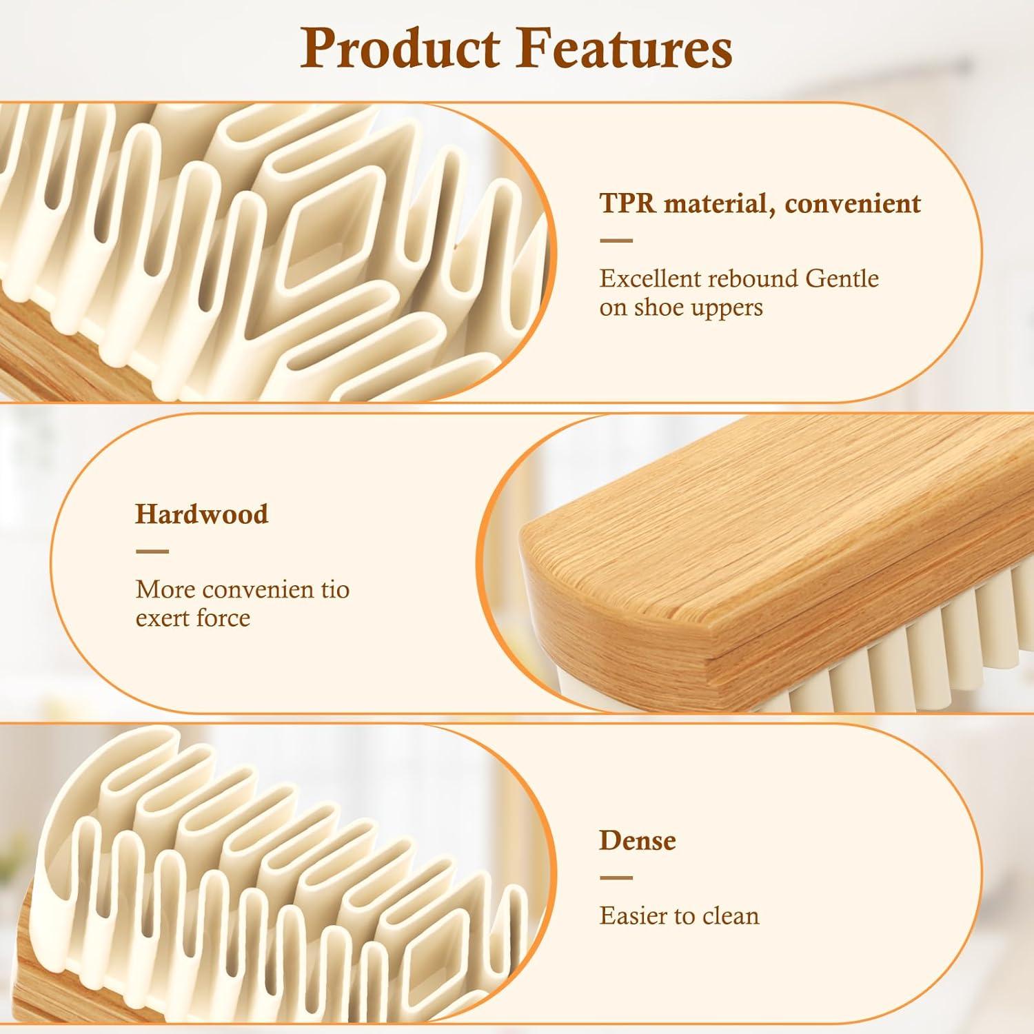 Cepillo Limpiador 2-en-1 HJKLIUT para Suede y Cuero Blanco