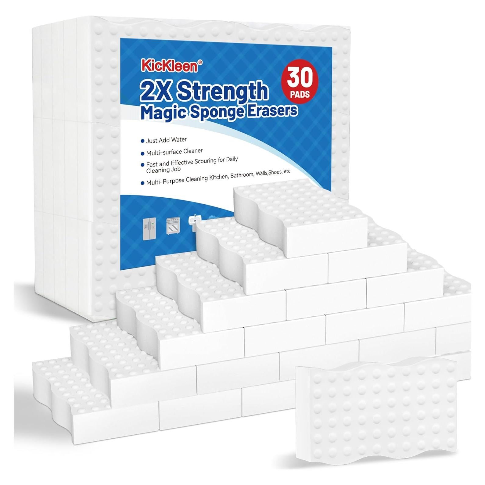 30 Esponjas Mágicas Kickleen para Limpieza Ecológica