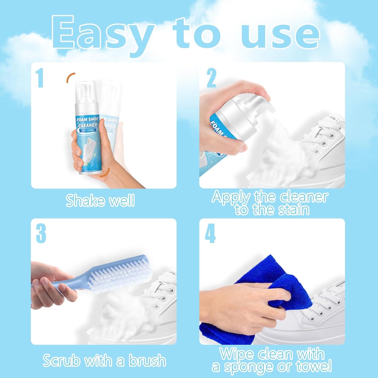 Kit Limpiador de Zapatos Universal 200ml - Incluye Cepillo y Esponja