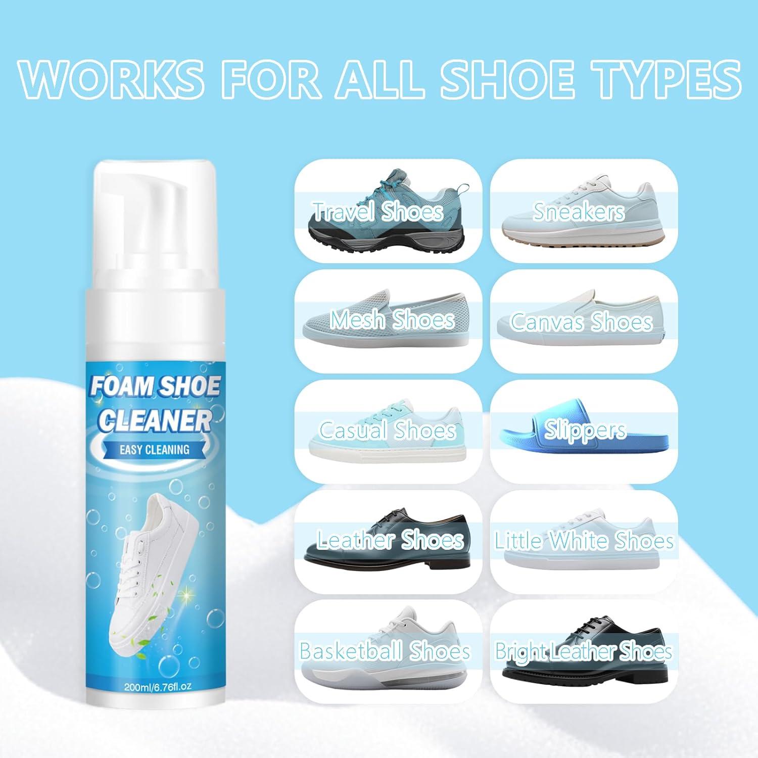 Kit Limpiador de Zapatos Universal 200ml - Incluye Cepillo y Esponja