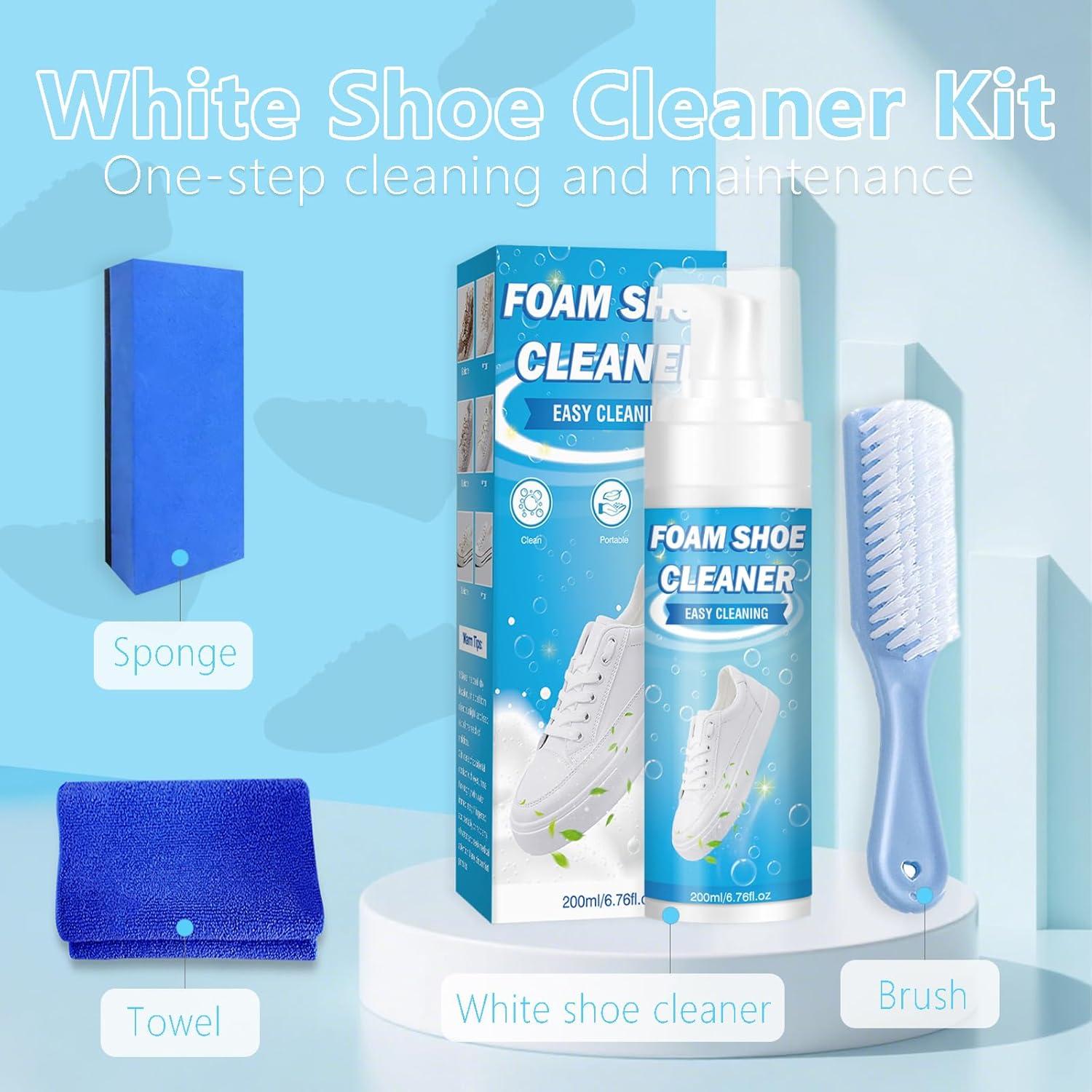 Kit Limpiador de Zapatos Universal 200ml - Incluye Cepillo y Esponja