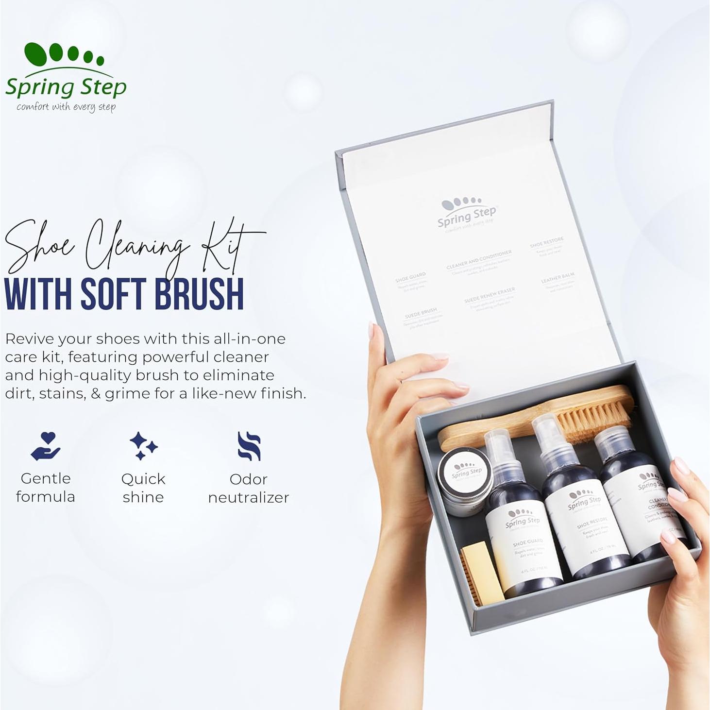 Kit de limpieza y cuidado de zapatos Spring Step - 6 productos