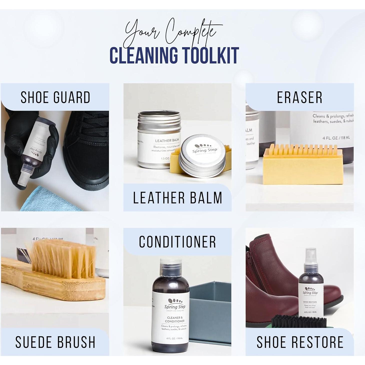 Kit de limpieza y cuidado de zapatos Spring Step - 6 productos