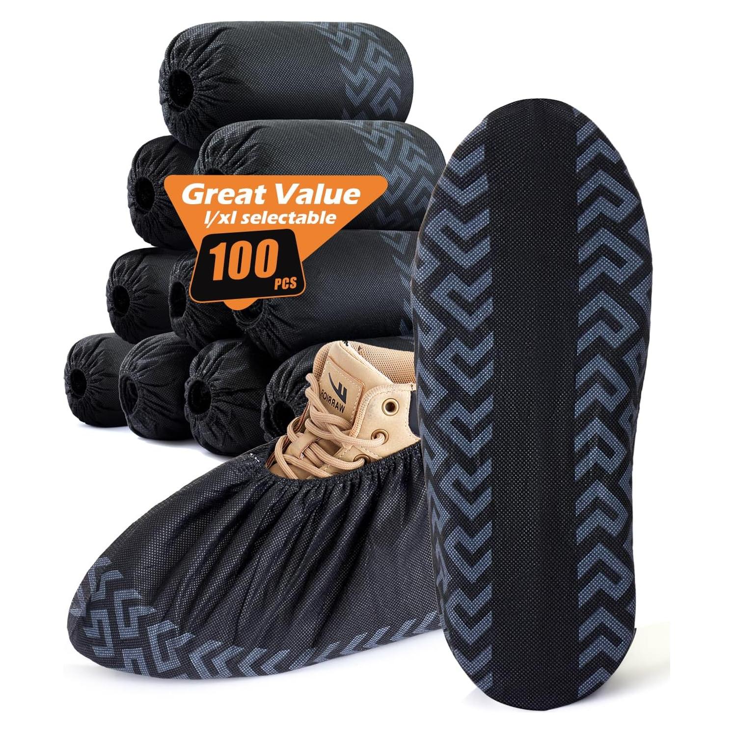 Cubiertas de Zapatos Desechables DclobTop 100 Paquete Negro