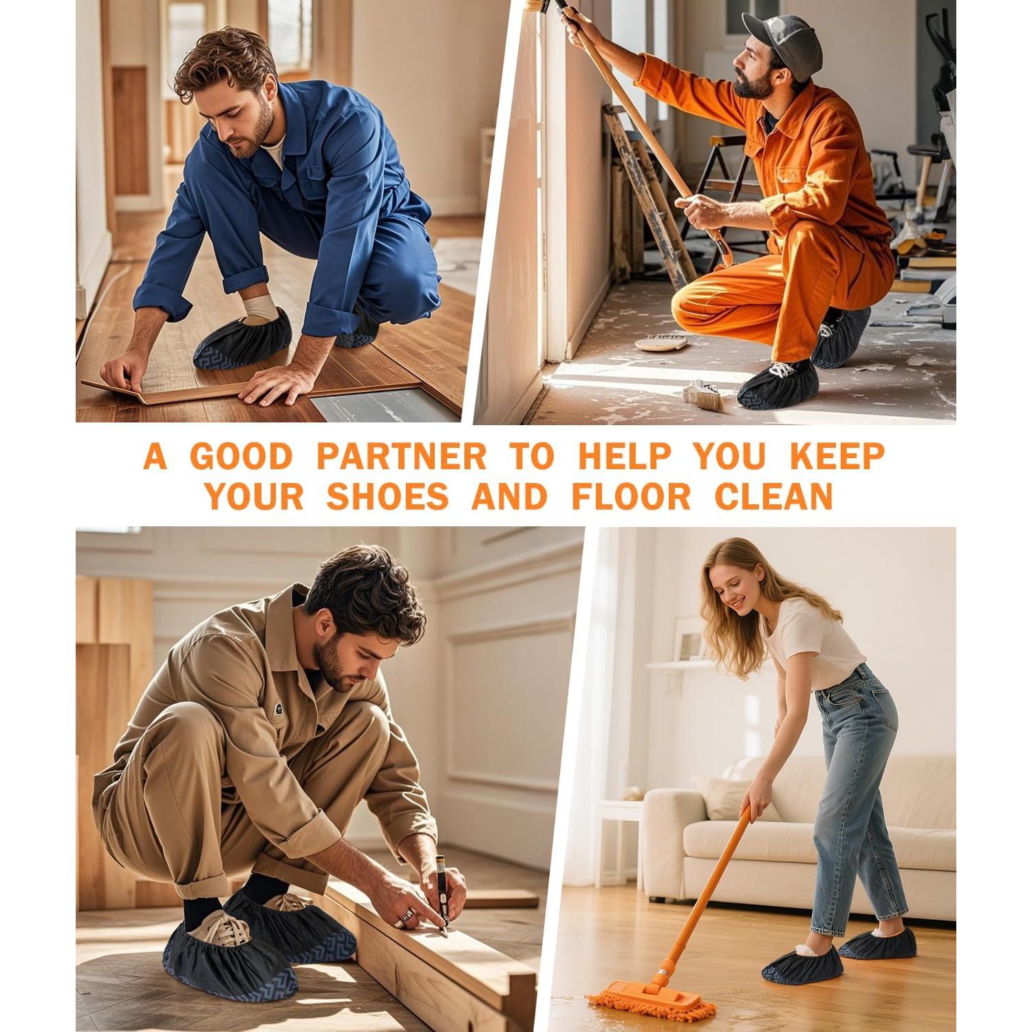 Cubiertas de Zapatos Desechables DclobTop 100 Paquete Negro