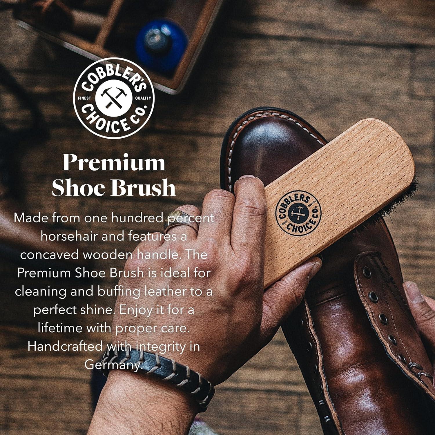 Kit de Cuidado de Cuero Cobbler's Choice - Acondicionador, Cepillo y Paño