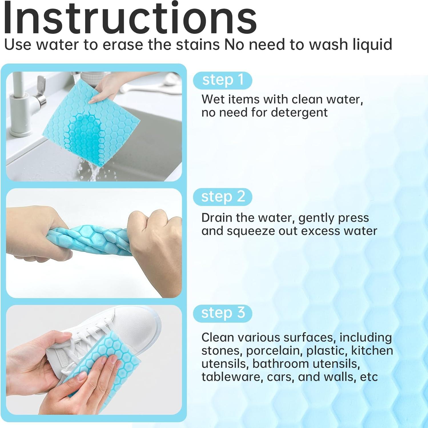 Paquete de 20 Hojas de Borrador Mágico Derloyo 17.94x17.94 cm