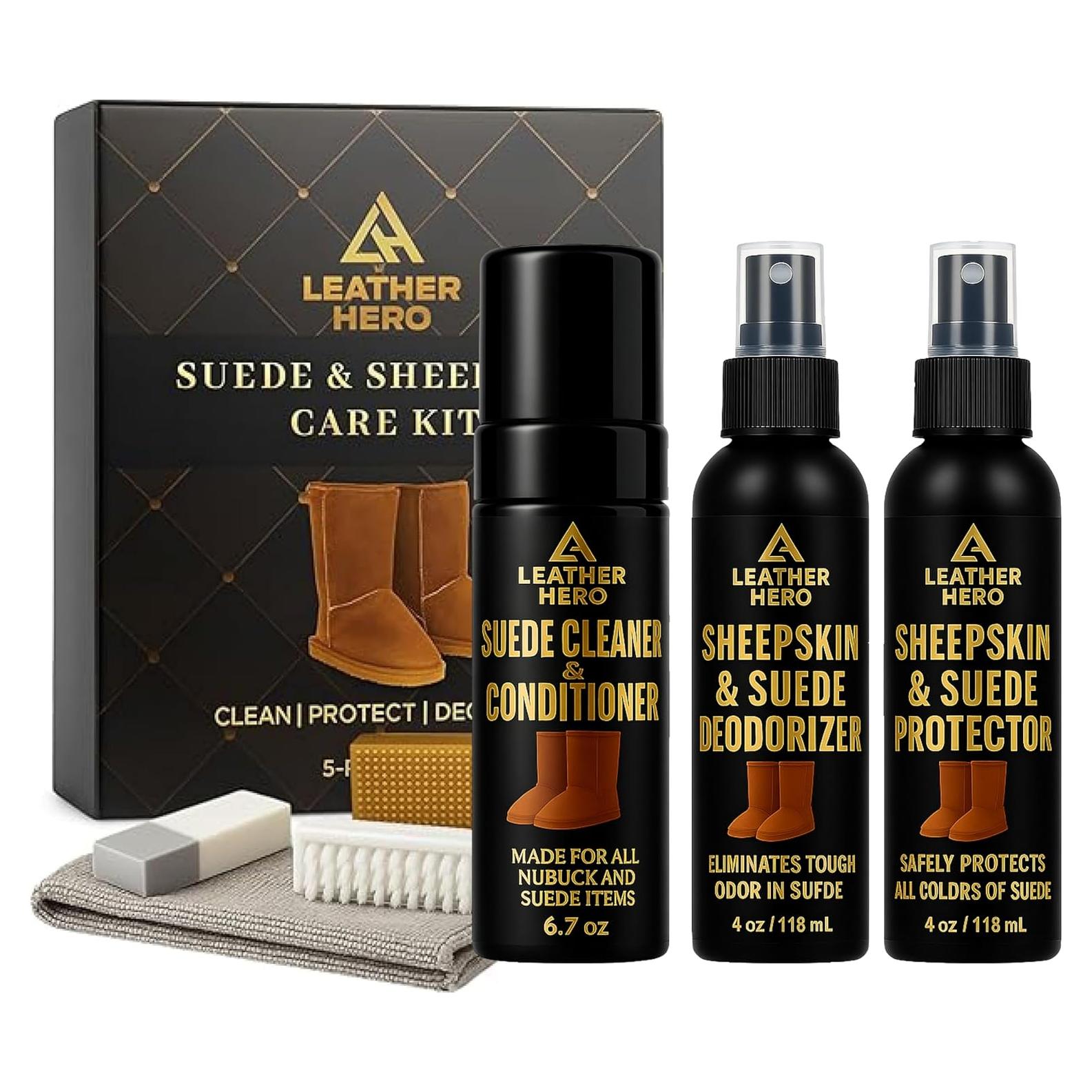 Kit de Limpieza Leather Hero para Suede y Piel de Oveja - 7 Piezas