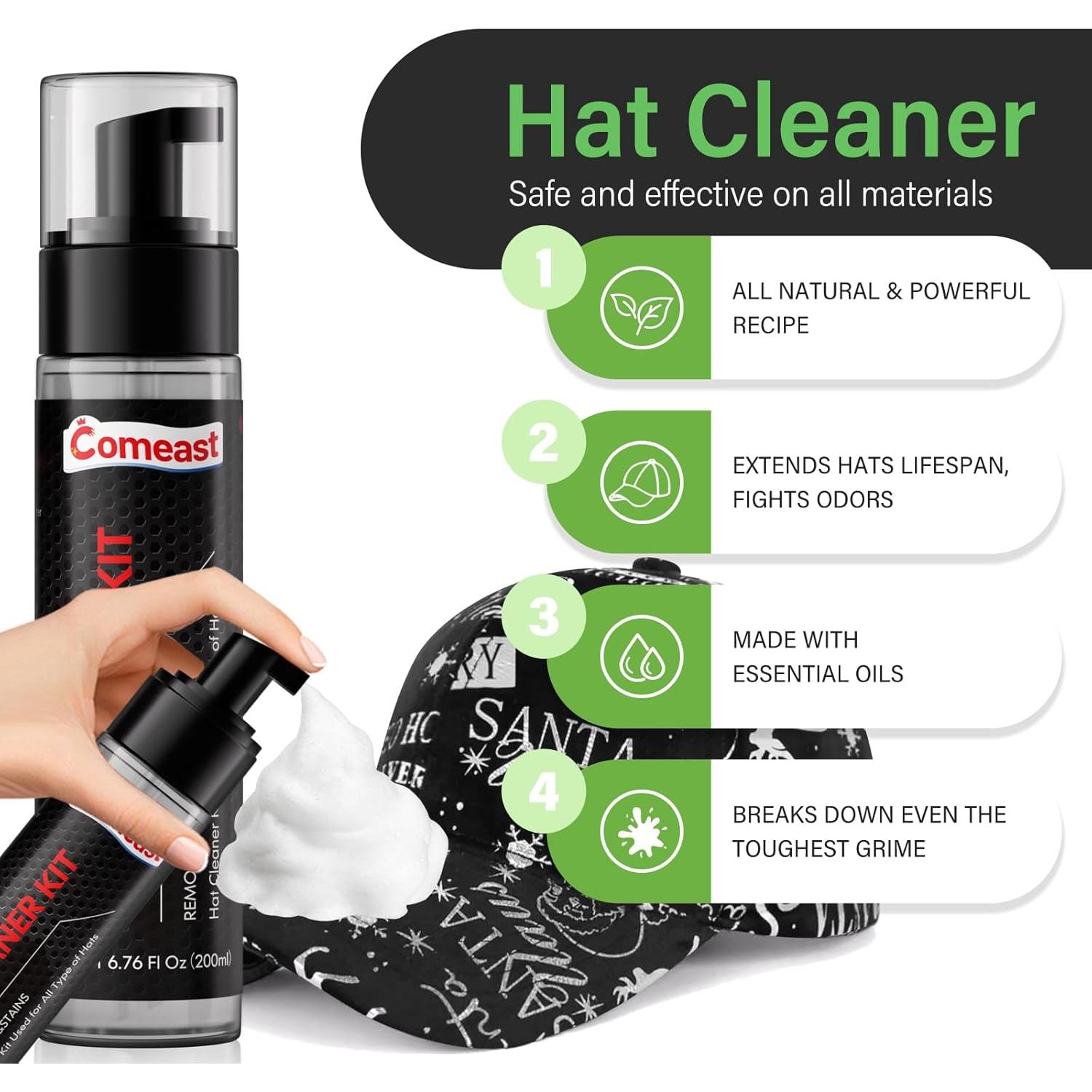 Kit de Limpieza de Sombreros Comeast con Cepillo y Desodorante