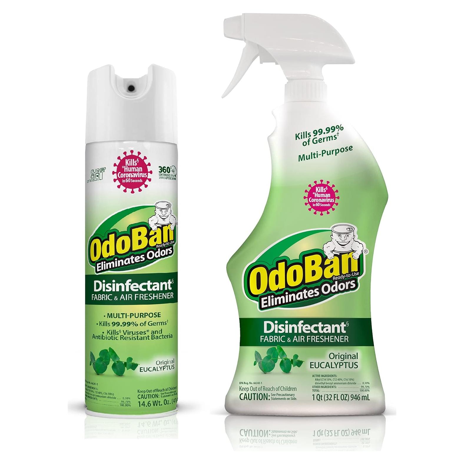 OdoBan Desinfectante y Ambientador Eucalipto 414g y 907g