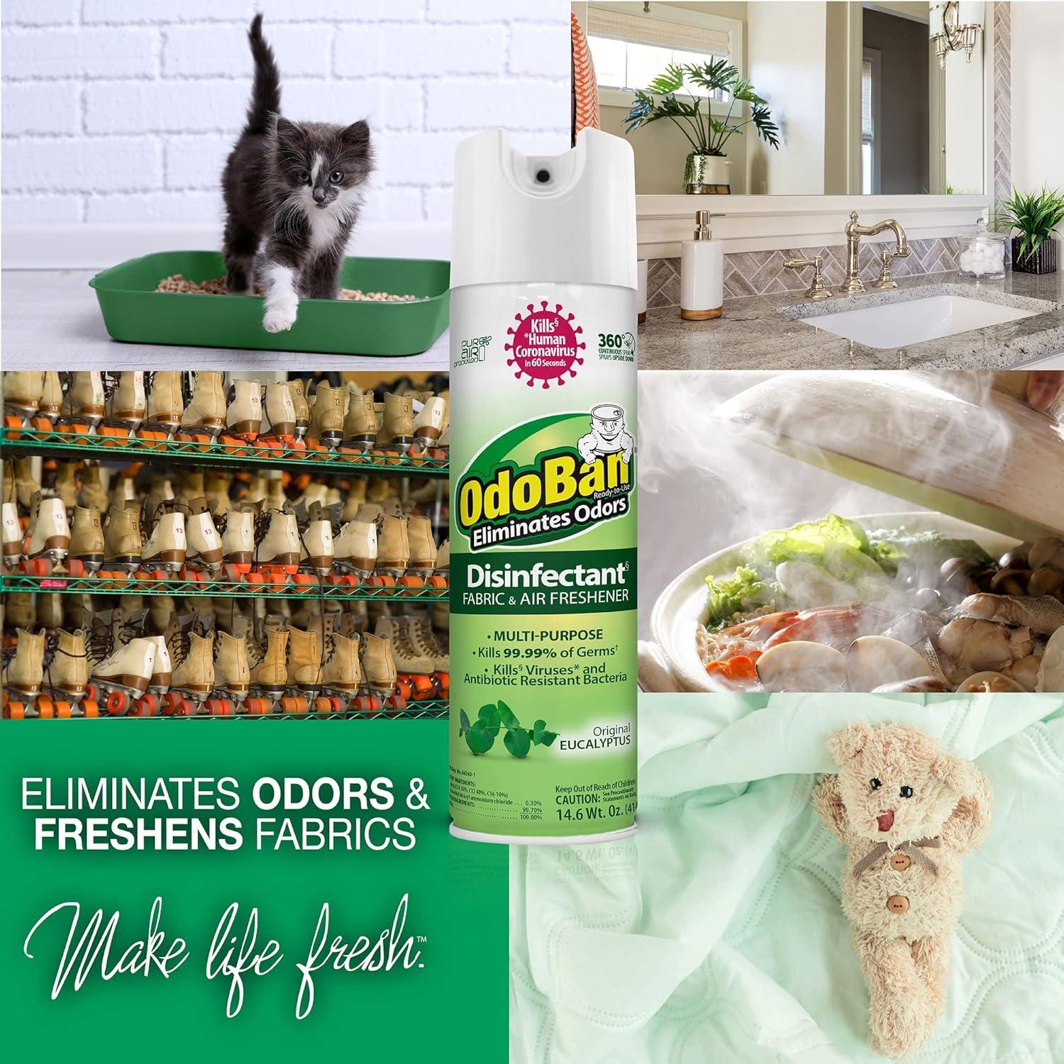 OdoBan Desinfectante y Ambientador Eucalipto 414g y 907g