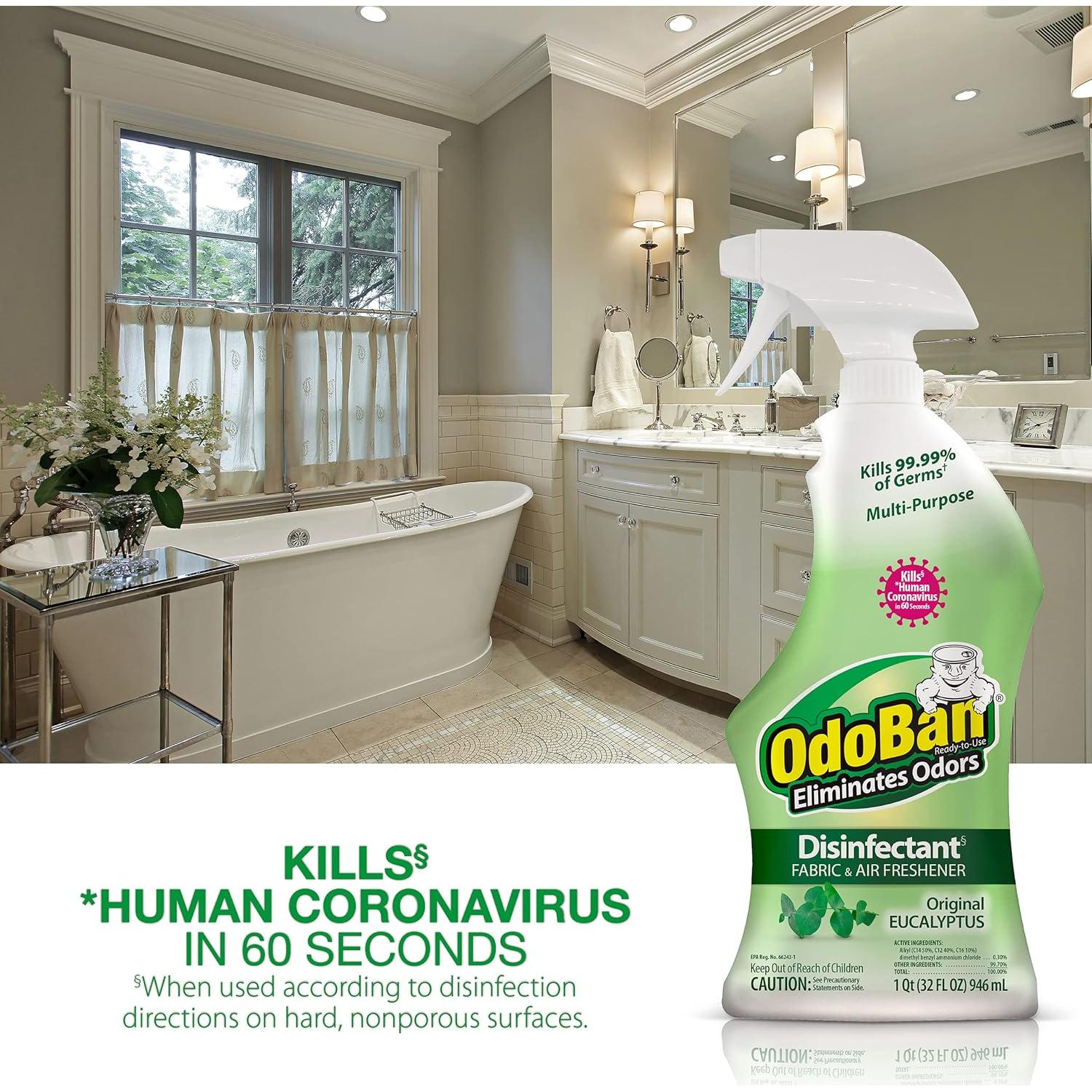 OdoBan Desinfectante y Ambientador Eucalipto 414g y 907g