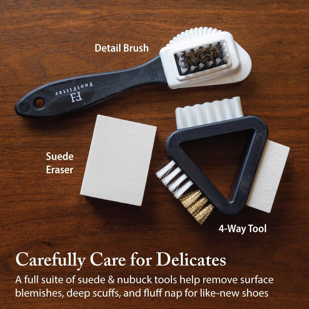 Juego de limpieza de zapatos FootFitter con caja de cedro