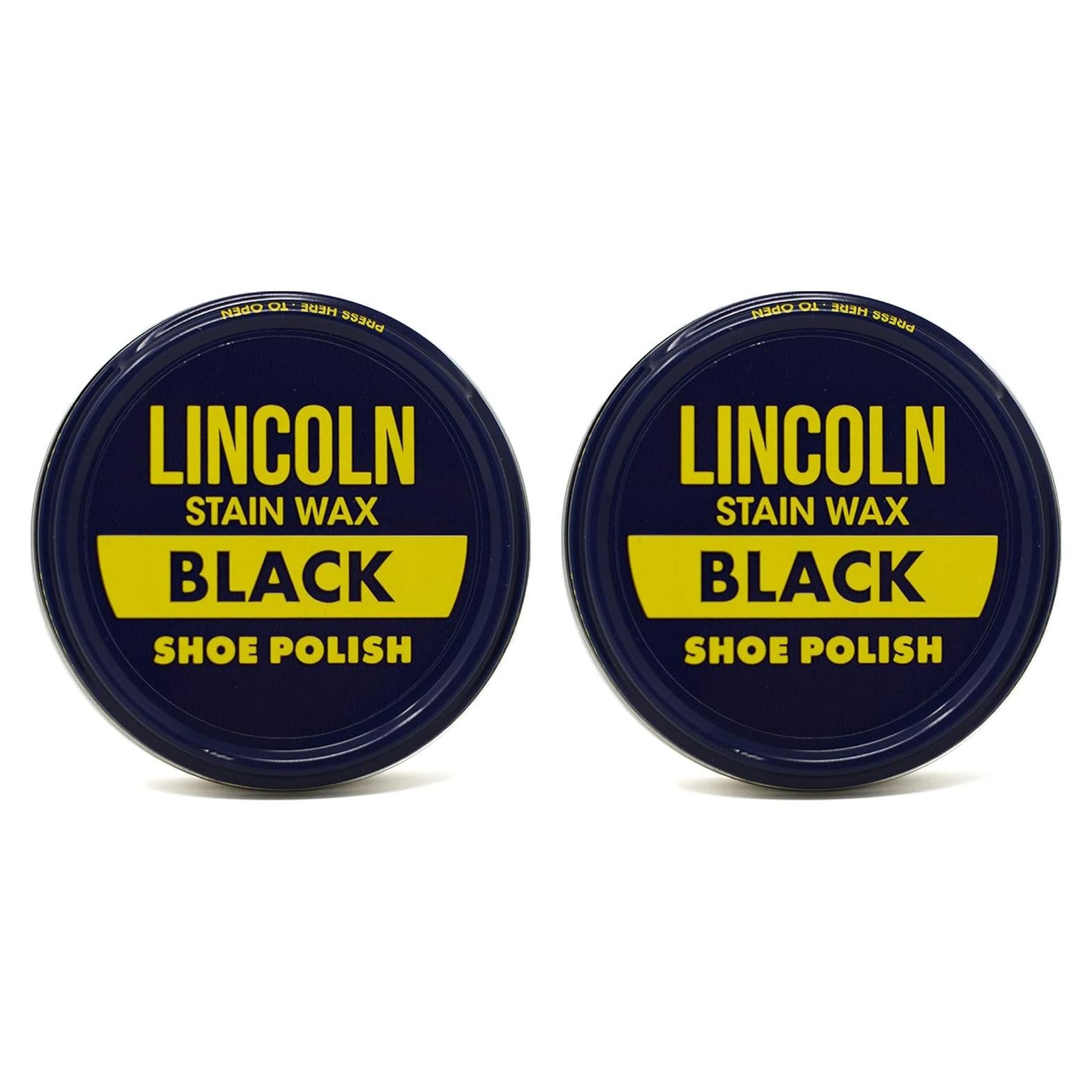 Cera para zapatos negra Lincoln - Paquete de 2, 230g