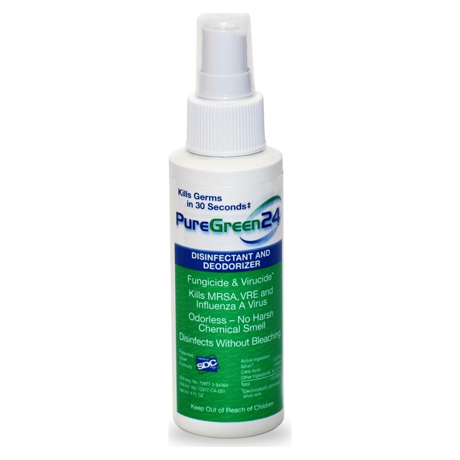 Desinfectante PureGreen24 125ml - Efectivo contra Covid-19 y MRSA