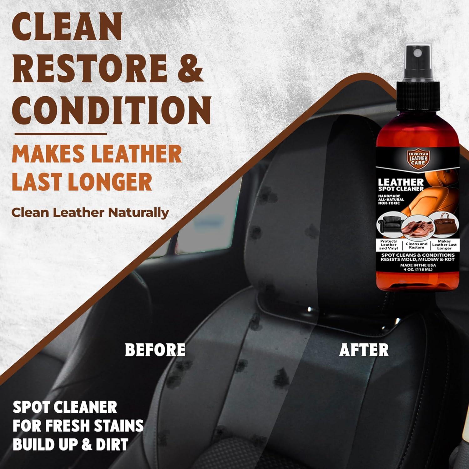 Limpiador de cuero European Leather Care 113g - Acondicionador y removedor de manchas